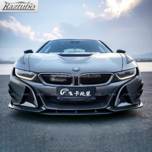 Upgraded Carbon Body Kit Front Lip Rear Lip Side Skirt Tail Wing Diffuser Spoiler for BMW I8