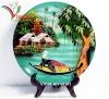 Vietnamese lacquer dish, Landscape of countryside