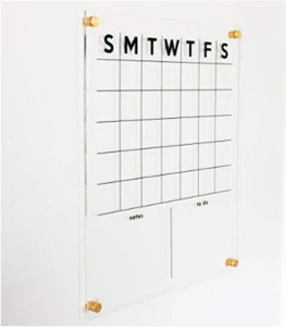 wall mounted dry erase acrylic magnetic calendar for home office school calender board