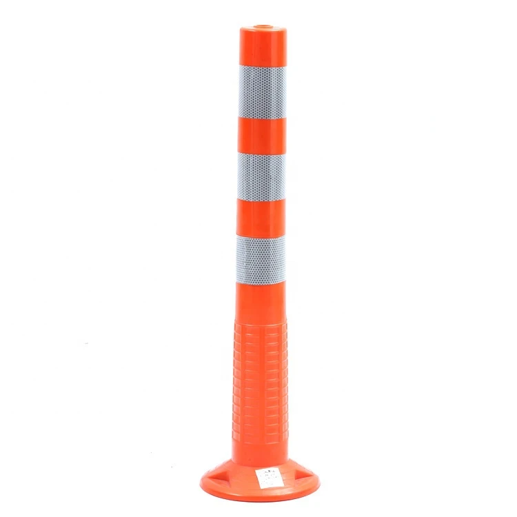 Warning Bollard Delineator Pole Traffic Guide Post for Roadway Durable Reflective PE Red Yellow