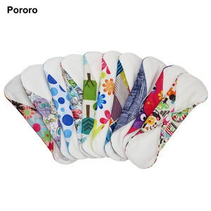Washable woman bamboo cotton menstrual pad and super absorbent lady reusable sanitary pad