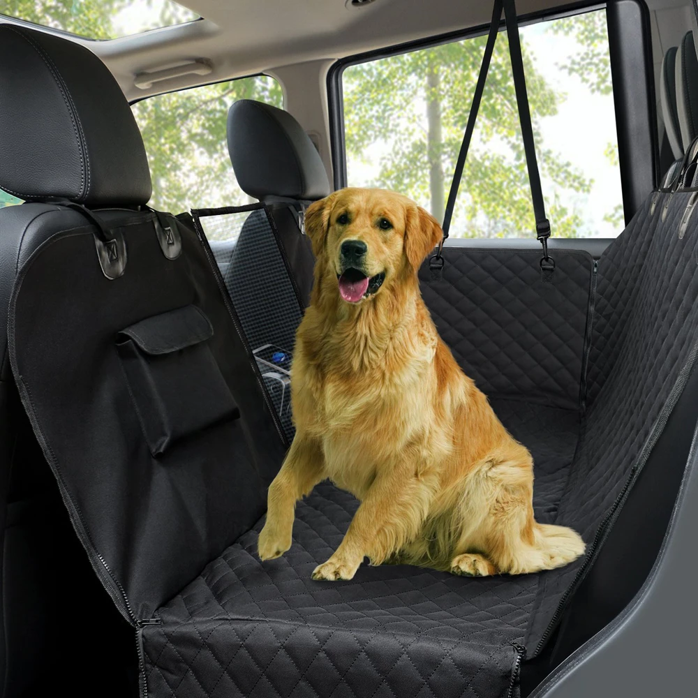 Waterproof Anti Slip Car Back Dog Hammock Pet Car Seat Cover With Mesh Window Side Flap