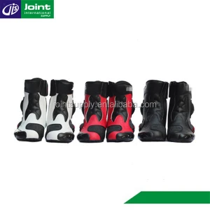 waterproof leather red motorcycle shoes motorbike riding racing boots for women