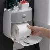 Waterproof Wall Mount Toilet Paper Holder Shelf Toilet Paper Tray Roll Paper Tube Storage Box Creative Tray Tissue Box Home