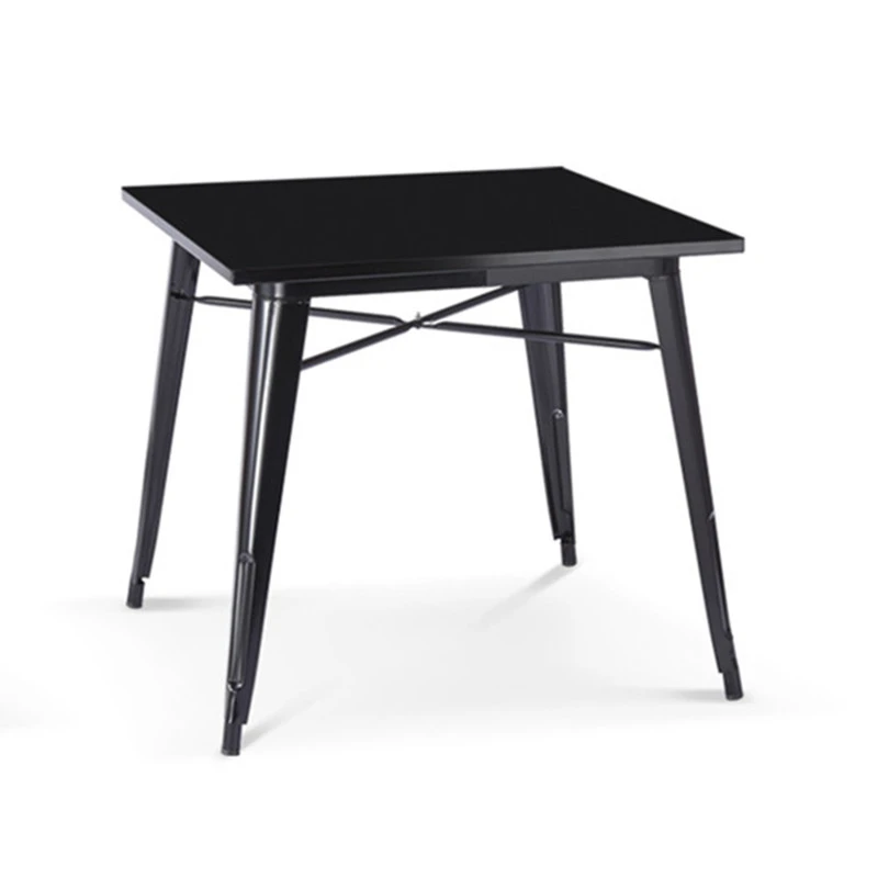 White metal nordic bistro industrial cafe dining table