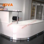 White Salon Dimensions Glass Luxury Mini Half Round White Gold L Shaped Modern Round Reception Desk