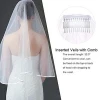 white simple bridal mantilla&inserted veils with comb