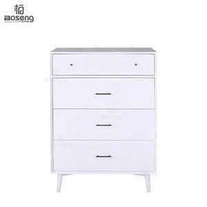 White Wooden Modern Living room 4 drawer Cabinet For Home Furniture