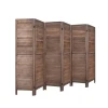 Whitewashed Wood Louver Room Divider Screen