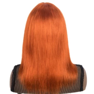 Wholesale 16-28 inch Straight Bob Wig Brazilian Remy Hair Human Hair Wig Ombre Color Full Machine Made Wig With Bang