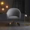 Wholesale 5 star lobby room modern luxury gold grey leather leisure arm restaurant dining hotel chairs
