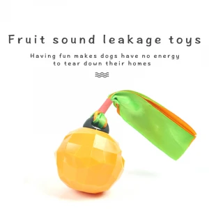 Wholesale Amazon hot selling durable dog chew ball toys  Fruit shape leakage toy pet molar teeth toy