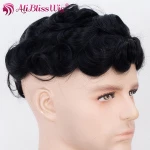 Wholesale Factory Jet Black Natural Human India Hair Replacement Men Toupee