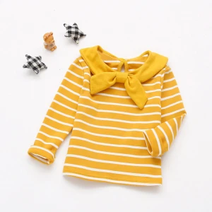 Wholesale Girls striped topstyle baby navy wind half sleeve thin section small children T-shirt