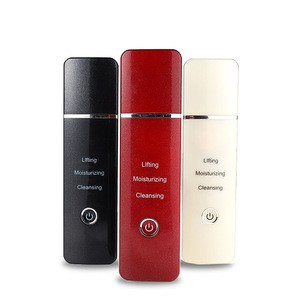 Wholesale Hand Hold Ultrasonic Face Cleaner Professional CE RoHs FDA approved Microcurrent Ultrasonic Skin Scrubber