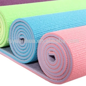 Wholesale high quality eco-friendly 2 layer double color pvc yoga mat