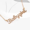 Wholesale Letter Vertical Jewelry Pendant Custom Gold Personalized Name Plate Necklace