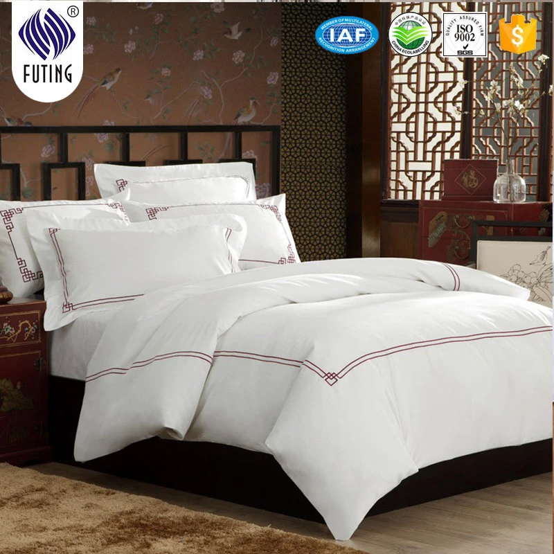 Wholesale Luxury 5 star hotel embroider bed linen made in China bed linen sheets