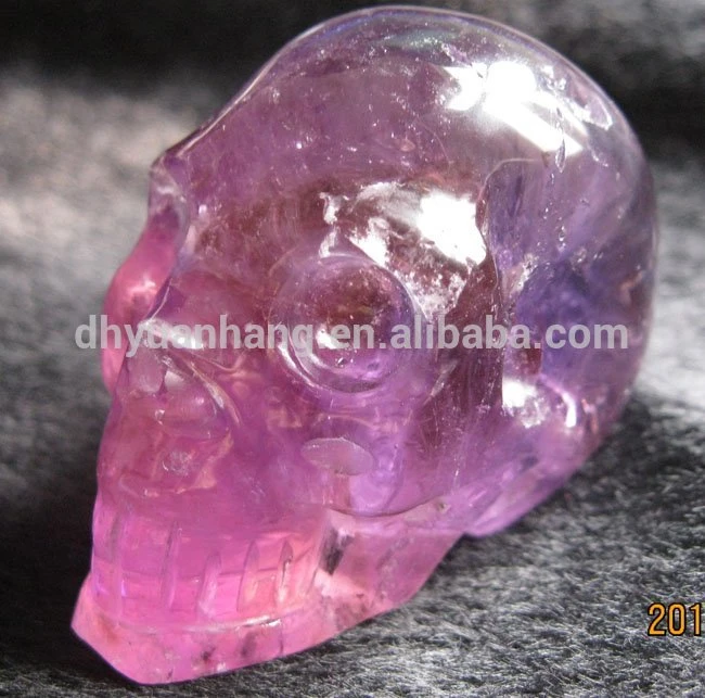 Wholesale Natural Hand Carved Crystal Skull Amethyst Skulls Natural Crystal Crafts for Healing