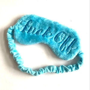 Wholesale Pink   Soft Fluffy  Sleeping Eye Mask   Cute   Embroidery Letter EyeShade  Comfortable Eye Patch For Traveling
