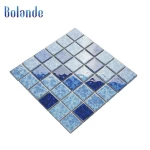 Wholesale porcelain ice crackle mosaic tile 300x300 glazed blue ceramic mosaic swimming pool tiles