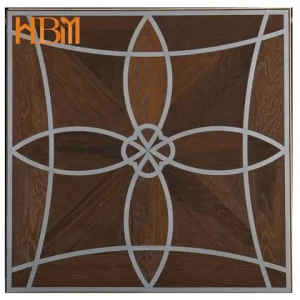 Wholesale price  natural oak parquet wood inlay stainless steel flooring