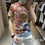 Wholesale round collar mens half sleeve shirt foreign trade mens short sleeve T-shirt
