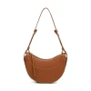 Wholesale Saddle Bag Women Handbag Tubular Handle Wide Shoulder Strap Bag Retro Style Half Moon Bag Crossbody