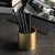 Import Wholesale stationery brush barrel office pencil vase brass desktop decorative pen holder from China