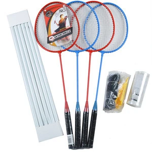 Winmax four players iron indoor badminton racket shuttlecocks set