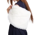 Winter White Bridal Warm Soft Jacket Fluffy Women Party Coat Fur Ostrich Turkey Feather Overcoat Bride Shawl Long Regular Sleeve
