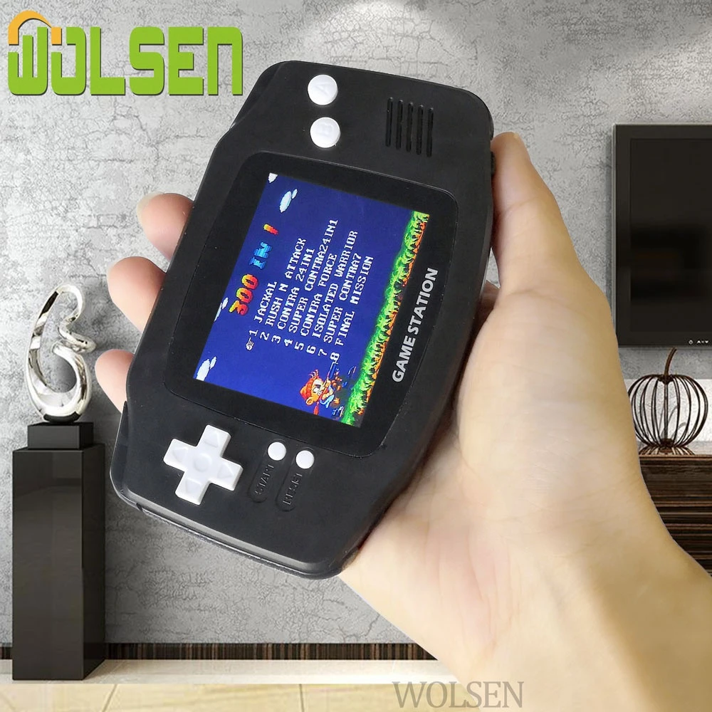WOLSEN New 8 Bit Portable Handheld 2.6 Inch Screen Video Game Console 300 Classic Game  For Game Station Toy Collection