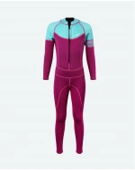 Women sexy 3mm Neoprene Long Sleeve Long Leg one-piece Full Body Wetsuits with Back Zip for Swimming Diving Snorkeling Surfing
