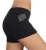 Import Womens Compression Slimming Soft Skin Tight Yoga Shorts with Phone Pockets from China