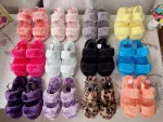 wool slippers luxury fur  color fashion artificial ug wool slippers sheep wool slippers