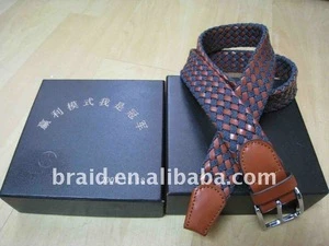 woven braided leather pu belt sea shell belt