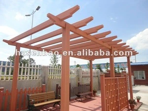 wpc outdoor pergola post 120*120 mm durable anti-fading wpc summerhouse