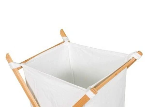 X shape Bamboo Hamper friendly Natural Bamboo laundry hamper with Machine Washable Cotton Canvas Liner hamper basket