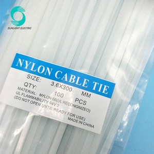 XLC-3.6*300 300mm Natural color white self-locking plastic nylon cable tie