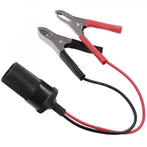 YUNPICAR Promotional 12V Car Battery Alligator Clamp Clip to Cigarette Lighter Charger Mini Car Charger