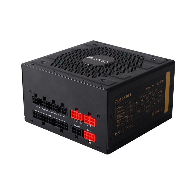 ZUMAX factory full modular power supply with RGB and flat cable 650W switching power supply