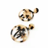 ZY1001 New Fashion Round Leopard Women Earring Jewelry Custom Acrylic Coconut Palm Earring