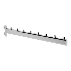 Wall Mounted Metal Display Hook Rack – Chrome Slatwall Hooks for Retail Store, Supermarket & Modular Shelving Systems