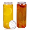 Clear transparent can with lid for cold beverage