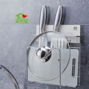 Wall mounted kitchen knife and lid hanger