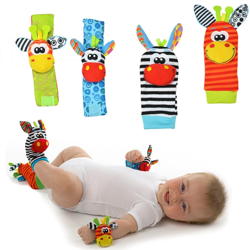 0~24 Months Infant Baby Kids Socks rattle toys Wrist Rattle and Foot Socks