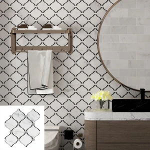 Century Mosaic Time Hourglass Arabesque Marble Waterjet Mosaic Tile Marble Floor Designs