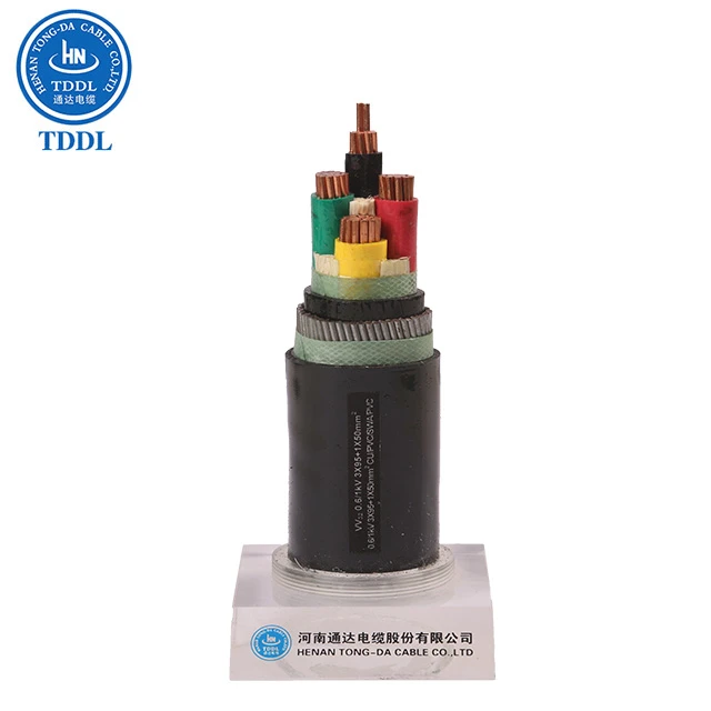 0.6/1kV 4 core copper conductor PVC insulated steel tape armored PVC sheathed power cable