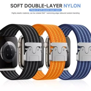 Nylon Woven Watch Band with Parachute-Style Buckle: Durable, Adjustable & Secure Fit for Active Lifestyles.