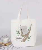 Hot selling on amazon youtube cotton shopping bag school bag with screen print of cute Koala Australia America